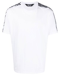 weißes horizontal gestreiftes T-Shirt mit einem Rundhalsausschnitt von Just Cavalli