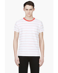 weißes horizontal gestreiftes T-Shirt mit einem Rundhalsausschnitt von Levi's