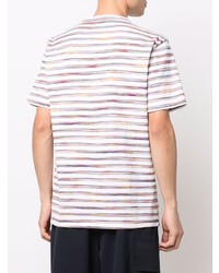 weißes horizontal gestreiftes T-Shirt mit einem Rundhalsausschnitt von Missoni