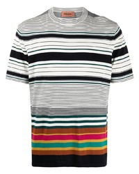 weißes horizontal gestreiftes T-Shirt mit einem Rundhalsausschnitt von Missoni