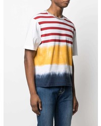 weißes horizontal gestreiftes T-Shirt mit einem Rundhalsausschnitt von Missoni