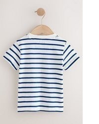 weißes horizontal gestreiftes T-Shirt mit einem Rundhalsausschnitt von next