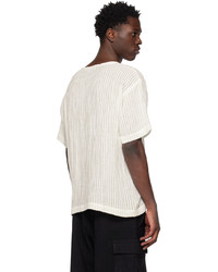 weißes horizontal gestreiftes T-Shirt mit einem Rundhalsausschnitt von COMMAS
