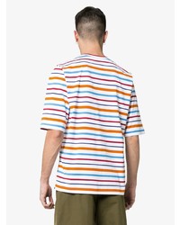 weißes horizontal gestreiftes T-Shirt mit einem Rundhalsausschnitt von Missoni