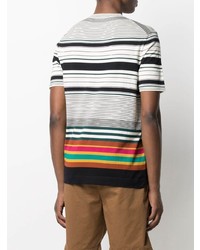 weißes horizontal gestreiftes T-Shirt mit einem Rundhalsausschnitt von Missoni