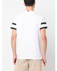 weißes horizontal gestreiftes T-Shirt mit einem Rundhalsausschnitt von Tommy Hilfiger