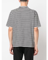 weißes horizontal gestreiftes T-Shirt mit einem Rundhalsausschnitt von Aspesi