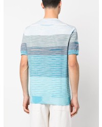 weißes horizontal gestreiftes T-Shirt mit einem Rundhalsausschnitt von Missoni