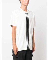 weißes horizontal gestreiftes T-Shirt mit einem Rundhalsausschnitt von adidas