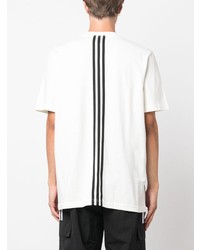 weißes horizontal gestreiftes T-Shirt mit einem Rundhalsausschnitt von adidas