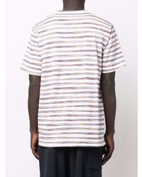 weißes horizontal gestreiftes T-Shirt mit einem Rundhalsausschnitt von Missoni