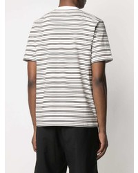 weißes horizontal gestreiftes T-Shirt mit einem Rundhalsausschnitt von Carhartt WIP