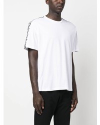 weißes horizontal gestreiftes T-Shirt mit einem Rundhalsausschnitt von Just Cavalli
