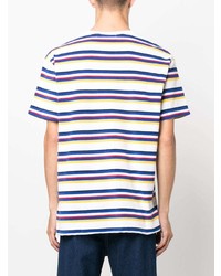 weißes horizontal gestreiftes T-Shirt mit einem Rundhalsausschnitt von Polo Ralph Lauren