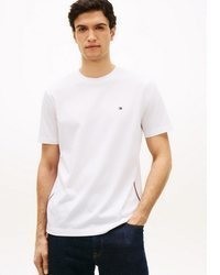 weißes horizontal gestreiftes T-Shirt mit einem Rundhalsausschnitt von Tommy Hilfiger