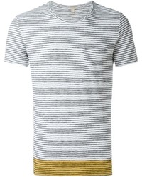 weißes horizontal gestreiftes T-shirt von Burberry