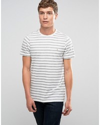 weißes horizontal gestreiftes T-shirt von Farah