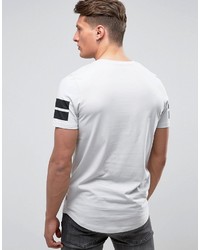 weißes horizontal gestreiftes T-shirt von Jack and Jones