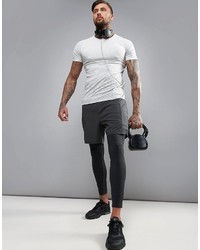 weißes horizontal gestreiftes T-shirt von Jack and Jones