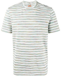 weißes horizontal gestreiftes T-shirt von Missoni