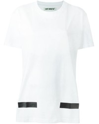 weißes horizontal gestreiftes T-shirt von Off-White