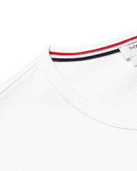 weißes horizontal gestreiftes T-shirt von Thom Browne