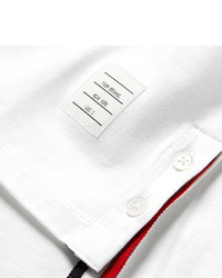 weißes horizontal gestreiftes T-shirt von Thom Browne