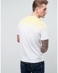 weißes horizontal gestreiftes T-shirt von Original Penguin