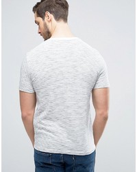 weißes horizontal gestreiftes T-shirt von Celio