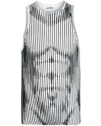 weißes horizontal gestreiftes Trägershirt von Jean Paul Gaultier