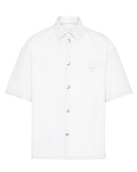 weißes Jeans Kurzarmhemd von Prada
