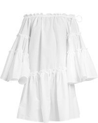 weißes Kleid aus Seersucker