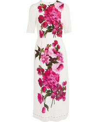 weißes Kleid mit Blumenmuster von Dolce & Gabbana
