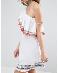 weißes Kleid mit geometrischem Muster von Asos