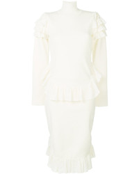 weißes Kleid mit Rüschen von Dsquared2