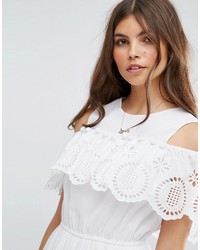 weißes Kleid mit Rüschen von Asos