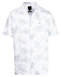 weißes Kurzarmhemd mit Blumenmuster von Armani Exchange
