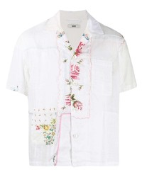 weißes Kurzarmhemd mit Blumenmuster von Bode