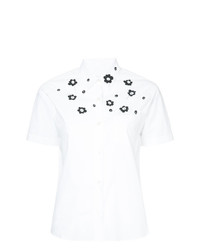 weißes Kurzarmhemd mit Blumenmuster von Jimi Roos
