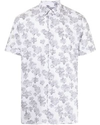 weißes Kurzarmhemd mit Blumenmuster von Karl Lagerfeld