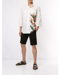 weißes Kurzarmhemd mit Blumenmuster von Dolce & Gabbana