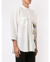 weißes Kurzarmhemd mit Blumenmuster von Dolce & Gabbana