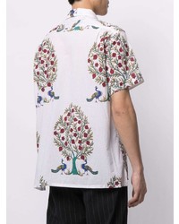 weißes Kurzarmhemd mit Blumenmuster von Engineered Garments