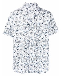 weißes Kurzarmhemd mit Blumenmuster von Tintoria Mattei