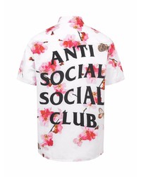 weißes Kurzarmhemd mit Blumenmuster von Anti Social Social Club