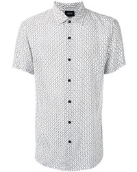 weißes Kurzarmhemd mit geometrischem Muster von Armani Jeans