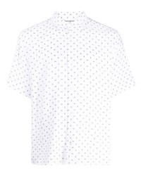 weißes Kurzarmhemd mit geometrischem Muster von BOSS