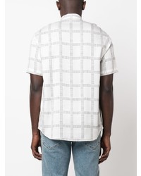 weißes Kurzarmhemd mit geometrischem Muster von Emporio Armani