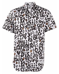 weißes Kurzarmhemd mit Leopardenmuster von Black Comme Des Garçons