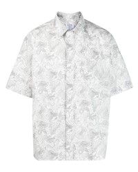 weißes Kurzarmhemd mit Paisley-Muster von A.P.C.